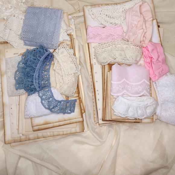 Tea Dyed Blue Junk Journal Bundle, Craft Supply Pack, Paper Crafting Kit - Picture 9 of 9